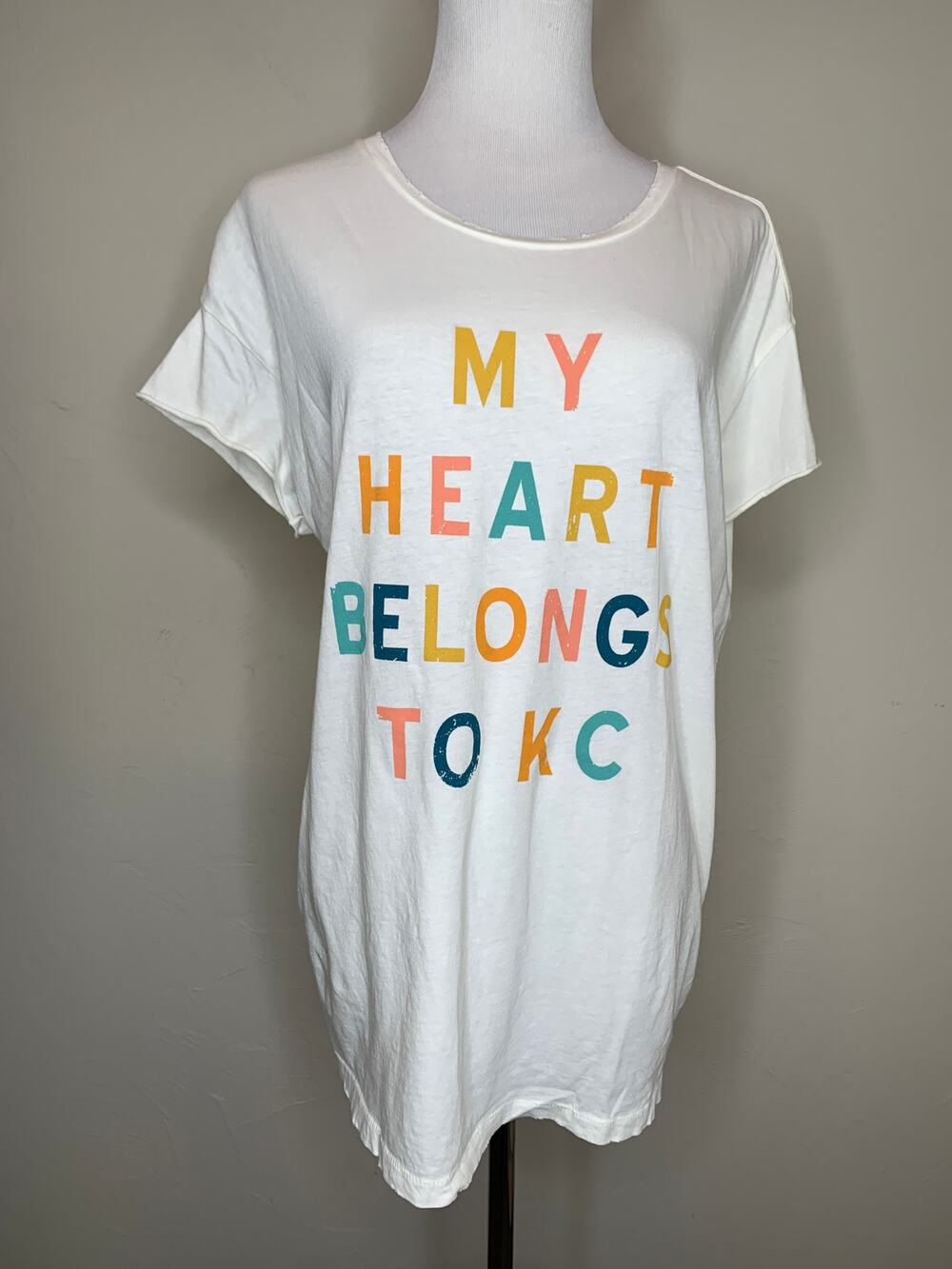 My Heart Belongs To Kansas City Graphic Tee T Shirt Sz Mediumx